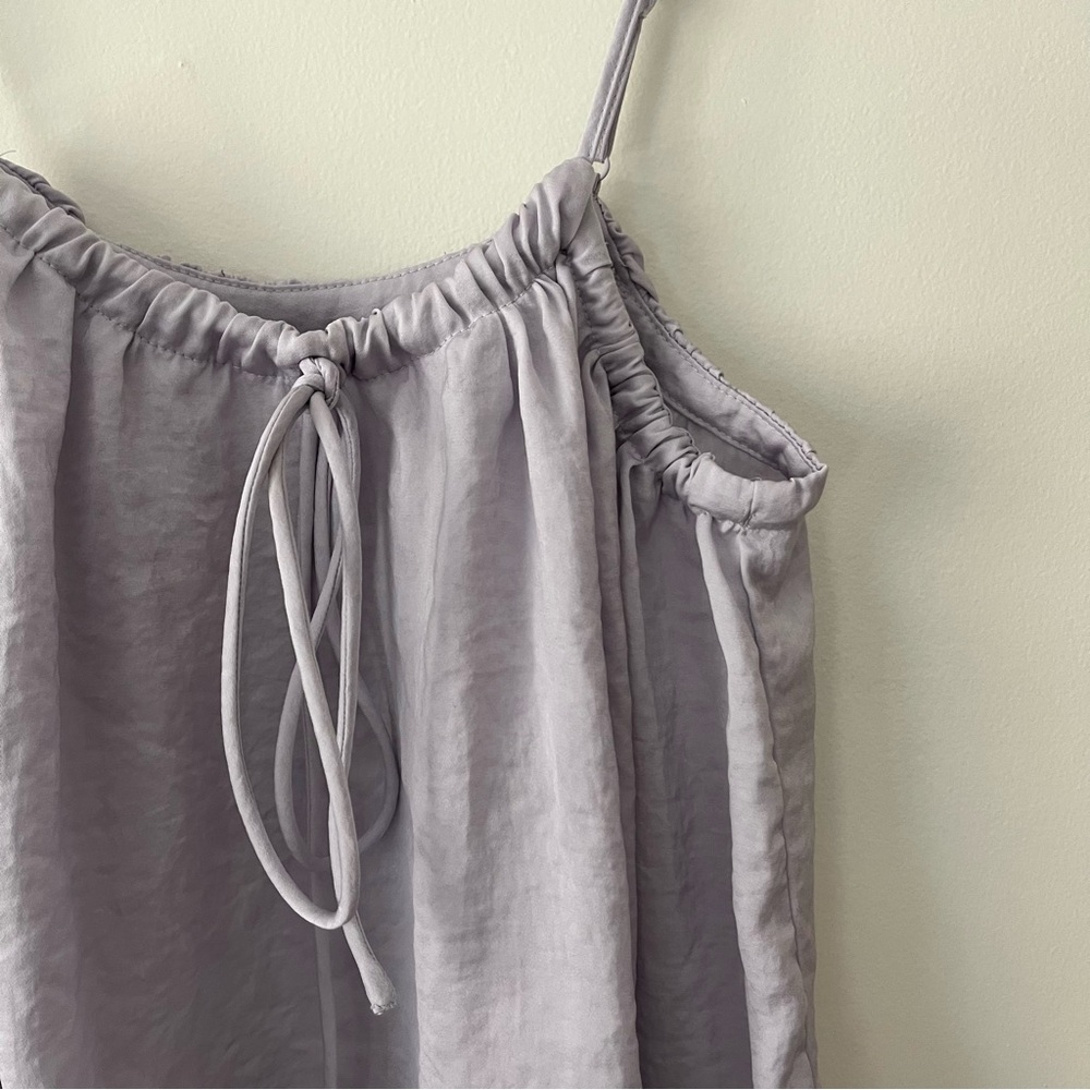 H&M Satin Tank Top XS Silver Blue - Picture 2 of 4